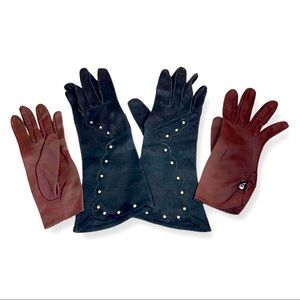 2 pair Vintage Ladies Gloves, New Mid century unworn S 6.5-7